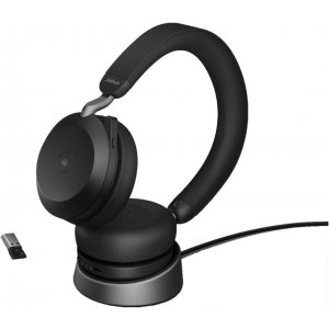 Jabra 27599-999-989 Wireless Evolve2 75 Ms Stereo Bluetooth Headset W/charing Stand+usb-a+3.5mm+link380