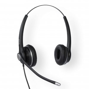 Snom A100d Wideband Binaural Headset For Snom-d3xx/d7xx/7xx, 300Â° Frlexible Boom, Passive Noise Cancelling Microphone