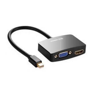 Ugreen Mini Dp Male To Vga Female+hdmi Female Converter Cable--black 10439