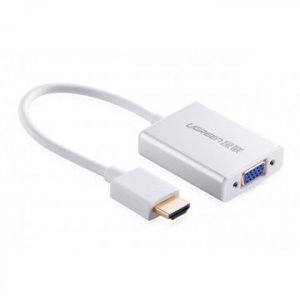 Ugreen 40212 Hdmi To Vga + 3.5 Audio + Mirco Usb Converter 