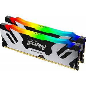 Kingston Fury Renegade Black RGB XMP 96GB 6400MT/s DDR5 CL32 DIMM Desktop Gaming Memory (Kit of 2) - KF564C32RSAK2-96