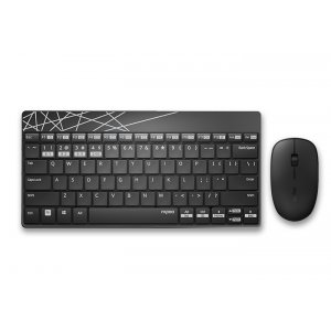 Rapoo 8000m Compact Wireless Multi-mode Bluetooth, 2.4ghz, 3 Device Keyboard And Mouse Combo