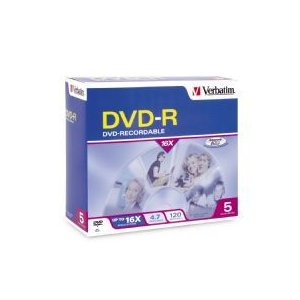 Verbatim DVD-R 4.7GB 5Pk Jewel Case 16x