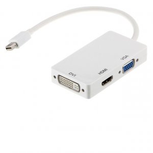 Astrotek 3 In1 Thunderbolt Mini Dp Display Port To Hdmi Dvi Vga Adapter Cable For Macbook Air/Pro