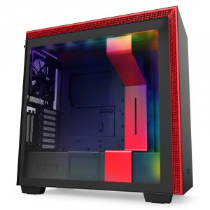 NZXT H710i Smart Tempered Glass Mid-Tower E-ATX Case - Matte Black/Red