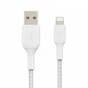 Belkin Boost Charge 1m Lightning to USB-A Braided Cable - White CAA002BT1MWH