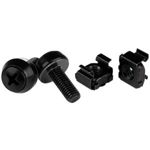 StarTech M6 x 12mm - Screws and Cage Nuts - 100 Pack, Black