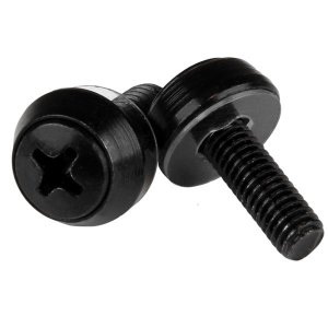 StarTech M5 x 12mm - Mounting Screws for Server Racks - 50 Pack, Black