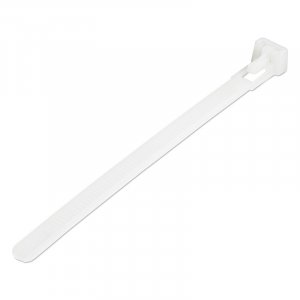 StarTech 12cm Cable Ties - 7mm wide, 30mm Diam, 22kg Tens Stren - 100 Pack White CBMZTRB5