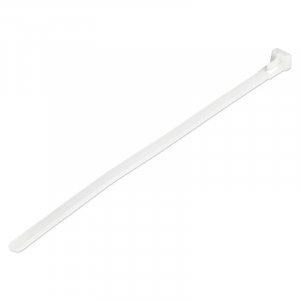 StarTech 20cm Cable Ties - 7mm wide, 50mm Diam, 22kg Tens Stren - 100 Pack White CBMZTRB8