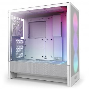 NZXT H5 Flow 2024 RGB Compact Tempered Glass  Mid-Tower ATX Case - White