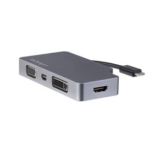 StarTech USB-C Multiport Video Adapter - 4-in-1 USBC Adapter Space Gray CDPVDHDMDPSG