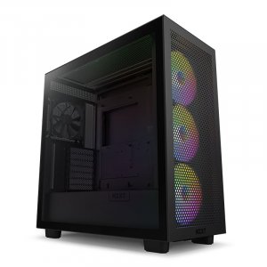 NZXT H7 V2 Flow RGB Tempered Glass Mid-Tower ATX Case - Black
