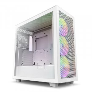 NZXT H7 V2 Flow RGB Tempered Glass Mid-Tower ATX Case - White