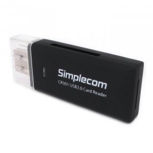 Simplecom Cr301 Superspeed Usb 3.0 Card Reader 2 Slots Sdxc & Tf/micro Sd
