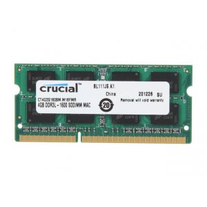 Crucial 4GB (1x 4GB) DDR3 1600MHz SODIMM Memory for Mac CT4G3S160BM