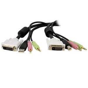 StarTech 4-in-1 USB DVI KVM Switch Cable w/ Audio DVID4N1USB10