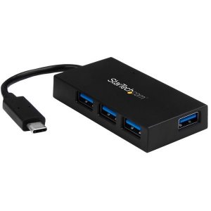 StarTech 4 Port USB C Hub - C to 4x A - USB 3.0  Hub with Power Adapter HB30C4AFS