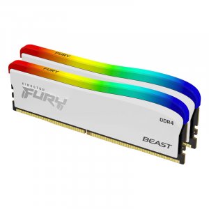 Kingston Fury Beast RGB 16GB (2x 8GB) DDR4 3600MHz Desktop Memory SE - White