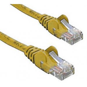 Cat 5e UTP Ethernet Cable, Snagless - 0.5m (50cm) Yellow