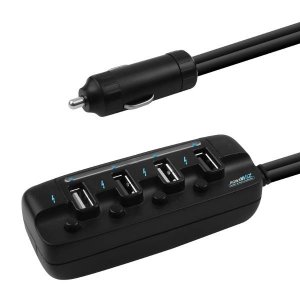 Mbeat 4-Port USB 40W Rapid Car Charger with On-Off Switches (MB-USBC480)