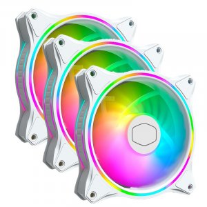 Cooler Master MasterFan MF120 Halo ARGB 120mm White Case Fan - 3 Pack