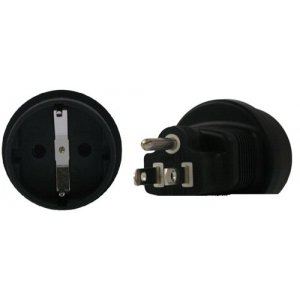 Schuko to US 3 Pin Plug Adapter