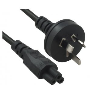 Power Cable from 3-Pin AU Male to IEC C5 Female plug in 1m