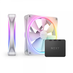 NZXT F120 140mm RGB Duo Dual-Sided RGB Case Fan - 2 Pack (White)