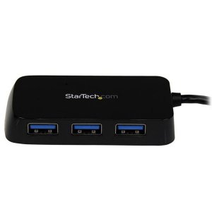 StarTech Portable 4 Port Mini USB 3.0 Hub - Black