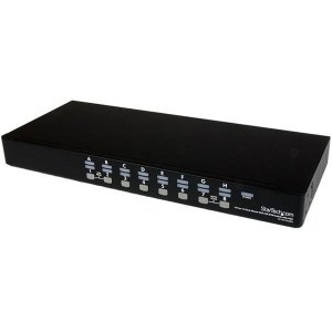 StarTech 16 Port USB VGA KVM Switch Kit with OSD and Cables - 1U Rackmount SV1631DUSBUK