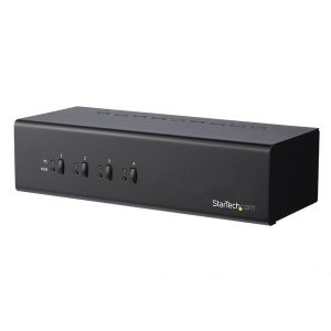 StarTech 4 Port Dual Monitor DVI KVM Switch w/ USB 3.0 Hub - TAA Comp. SV431DD2DU3A