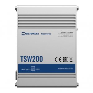 Teltonika Tsw200 - Industrial Unmanaged Poe+ Switch - Integrated Din Rail From The Back (tsw200 + Pr5mec25) - Does Not Include Power Supply Nht-pr320a