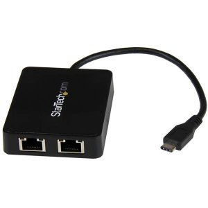 Startech Us1gc301au2r Dual Usb-c To Gbe Adapter W/ Usb Port