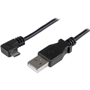 StarTech 0.5 m Right Angle Micro USB Cable - Charge Sync Cable - 24 AWG USBAUB50CMRA