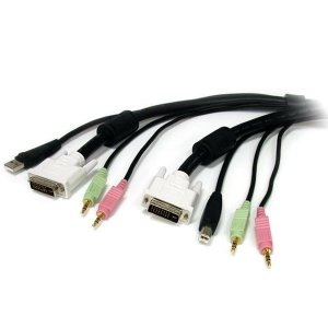 StarTech 4.5m 4-in-1 USB DVI KVM Switch Cable USBDVI4N1A15