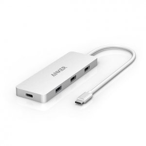 Anker A8302h41 Premium Usb-c Hub, Power Delivery Port With Gigabit Ethernet, Silver