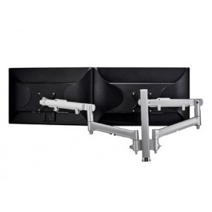 Atdec Awm Dual Monitor Arm Solution - Dynamic Arms - 400mm Post - F Clamp - Silver