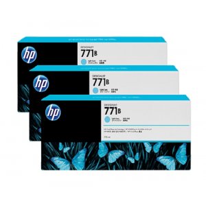 Hp B6y28a 771b 775ml 3-p Light Cyan Ink Cart B6y28