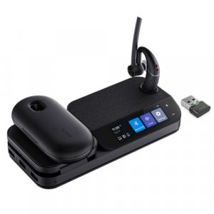 Yealink Bh71 Bluetooth Wireless Mono Headset, Bhb710 Workstation W/ 3' Colour Touch Screen & Carry Case (+20hrs), Qi Wireless Charging,3 Size Ear Plug