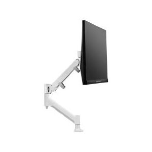 Atdec Single Monitor Mount Dynamic Monitor Arm - In-built 180 Rotation Limiter - 6kg - 16kg- Hd F Clamp - White