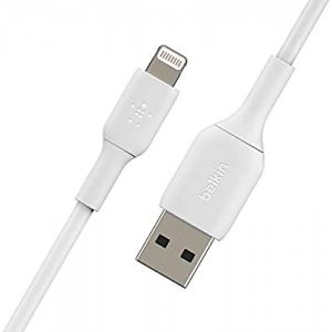 Belkin Caa001bt1mwh 1m Usb-a To Lightning Cable, Mfi, White, 2 Yrs 