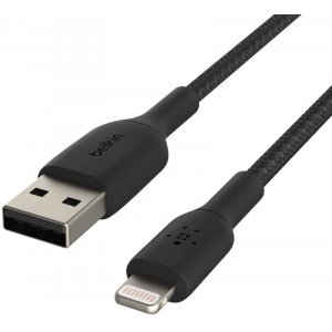 Belkin Caa002bt0mbk 15cm Usb-a To Lightning Cable, Mfi,braided Boost Charge,black, 2 Yrs