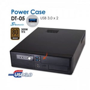 Powercase Dt05 Slim Desktop With 2 X Usb3.0 Ports + Bonus Seasonic 300w Tfx Psu Bronze