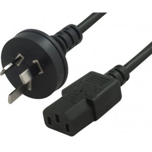 Hypertec Cabac Au Power Cable 2m - Male Wall 240v Pc To Power Socket 3pin To Ice 320-c13 For Notebook/ Ac Adapter Black Au Certified Unbagged