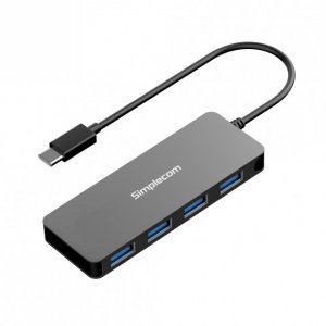 Simplecom CH320  Black Ultra Slim Aluminium Usb 3.1 Type C To 4 Port Usb 3.0 Hub