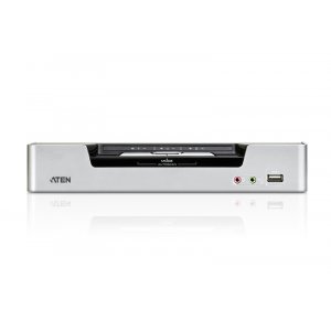 Aten CS1642A-AT-U Desktop Kvmp Switch 2 Port Dual Display Dvi Dual Link W/ Audio, 2x Custom Kvm Cables Included 