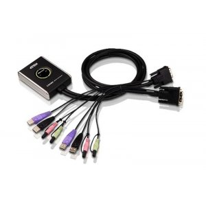 ATEN CS682-AT 2 Port Usb 2.0 Dvi / Audio Cable Kvm Switch