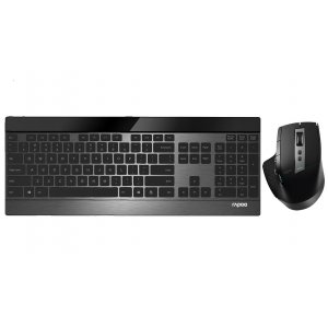 Rapoo 9900m Multi-mode Wireless Ultra-slim Keyboard & Mouse - Bluetooth 3.0, 4.0, 2.4g Multi-mode Switch, Ultra-slim Keys, Adjustable Dpi