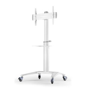 Atdec Mobile Tv Cart White - Ad-tvc-70a-w - Supports Up To 70" & 70kg - Adjustable Height